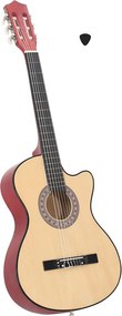 vidaXL Guitarra acústica cutaway com 6 cordas 38" madeira de tília