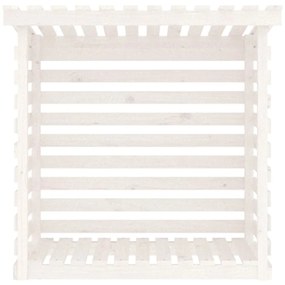 Suporte para lenha 108x73x108 cm pinho maciço branco