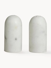 Conjunto de saleiro e pimenteiro em mármore branco SUMAK