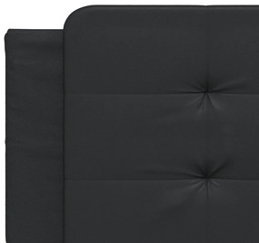 Cama com colchão 160x200 cm couro artificial preto