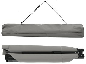 Cama de Sol Dobrável com Bolsa de Transporte Cinza 600D Tecido Oxford