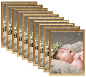 vidaXL Molduras para mesa 10 pcs 10x15 cm MDF dourado