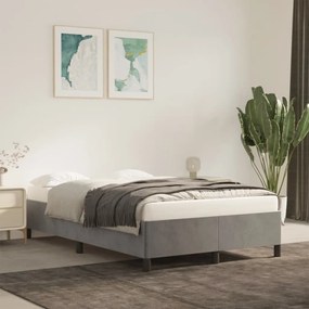 vidaXL Estrutura de cama sem colchão cinza claro Veludo