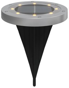 Luzes solares para exterior com espigões 12 pcs branco quente