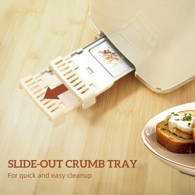 Conjunto Fervedor de Água 1,7L 3000W Função Manter Quente + Torradeira de Pão com Fenda Larga para 2 Fatias 6 Níveis de Tostagem Creme