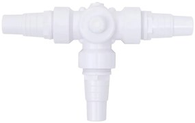 Válvula esférica de 3 vias para piscina branco e preto