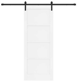 Porta Deslizante vidaXL com Conjunto de Ferragens Branca 83x211 cm Mad