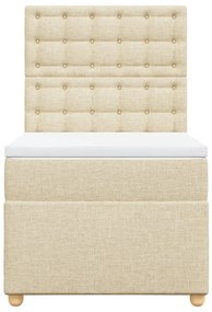 Cama com molas/colchão 90x190 cm tecido cor creme
