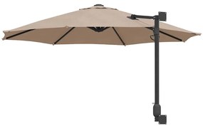 Guarda-sol de Jardim Montado na Parede da Taupe 250 cm