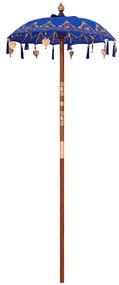 Parasol Balinês Outros Azul x 260 cm Algodão e madeira sólida