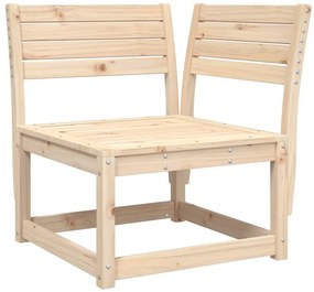 3 pcs conjunto sofás de jardim madeira de pinho maciça