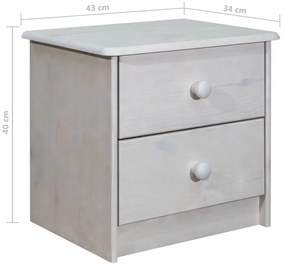 Mesa de cabeceira 43x34x40 cm madeira de pinho maciça