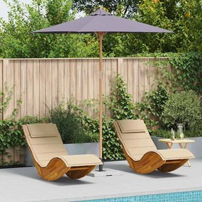 vidaXL Guarda-sol de Jardim Cinza Escuro Ø 270 x 260 cm Bambu