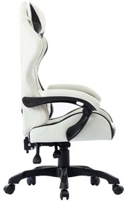 Cadeira estilo corrida couro artificial preto
