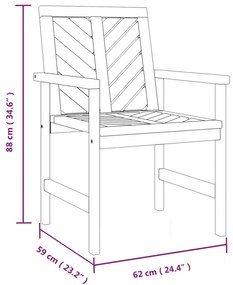 Cadeiras de jantar para jardim 2 pcs madeira de acácia maciça