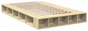 Estrutura de cama 140x190 cm derivados madeira carvalho sonoma