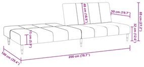 Sofá-Cama Laila em Veludo - Castanho - Design Moderno