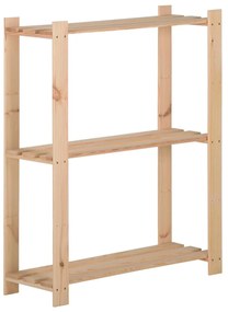 Unidade arrumação 3 prateleiras 60x28,5x90 cm pinho maciço