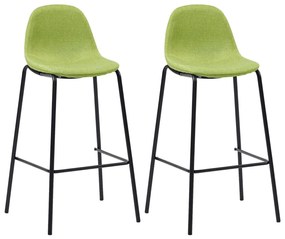 vidaXL Cadeiras de bar 2 pcs tecido verde
