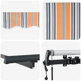Toldo Retrátil Automático Listrado Multicolorido 400x300 cm