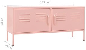 Móvel de TV aço 105x35x50 cm rosa