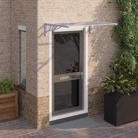 153690 vidaXL Toldo para porta 122x90 cm policarbonato cinzento/transparente