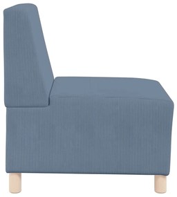 Sofá Chiar 3 pcs Azul 55 x 74 x 82 cm Tecido de veludo côtelé