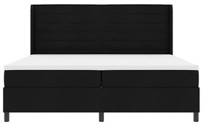 Cama Box com Colchão - Preto, 200x200 cm, Tecido