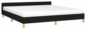 Estrutura de cama sem colchão 160x200 cm tecido preto