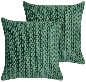 Conjunto de 2 almofadas decorativas verdes 45 x 45 cm ECLIPTA Beliani