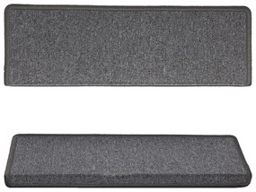 Tapete/carpete para degraus 15 pcs 65x21x4 cm cinzento-escuro