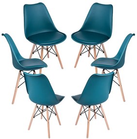 Pack 6 Cadeiras Tilsen - Verde-azulado