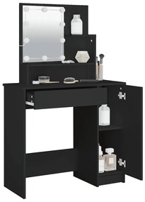 Toucador com luzes LED 86,5x35x136 cm preto