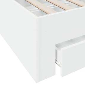 Estrutura cama c/ gavetas 75x190 cm derivados de madeira branco