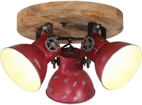vidaXL Candeeiro de teto 25 W 35x35x25 cm E27 vermelho desgastado