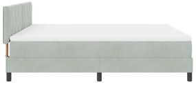 Cama Box com Colchão vidaXL Cinza Claro Super King Veludo