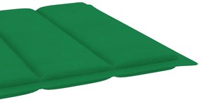 Espreguiçadeiras 2 pcs com almofadão verde teca maciça