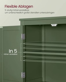 Armário de casa de banho com 4 portas 30 x 60 x 110 cm  verde floresta