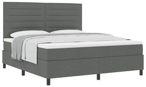 Cama Box Spring com Colchão Cinza Escuro Super King Tecido
