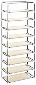 Sapateira com cobertura 57x29x162 cm tecido creme