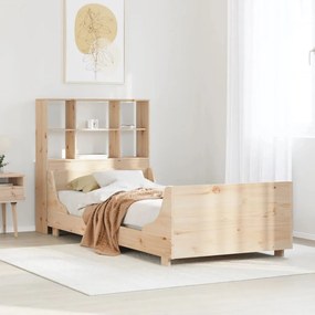 Cama com estante sem colchão 75x190 cm madeira maciça