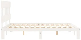 Estrutura de cama King Size com cabeceira madeira maciça branco
