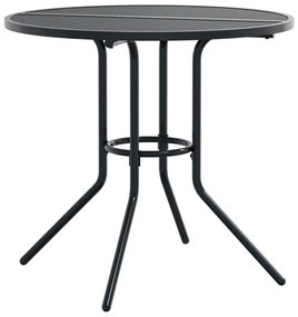 Conj.cadeiras reclináveis jardim 5pc aço revestido pó antracite