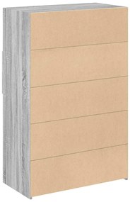 Armário alto 80x42,5x124cm derivados de madeira cinza sonoma