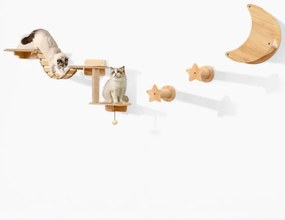 Torre para gatinhos com cama de pelúcia, arranhadores de sisal, plataforma de salto, pequena árvore para gatos de interior, branca