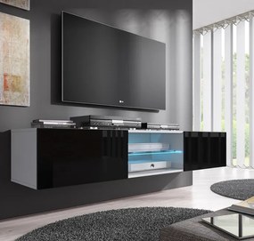 Mueble TV modelo Tenon (160 cm) en blanco y negro