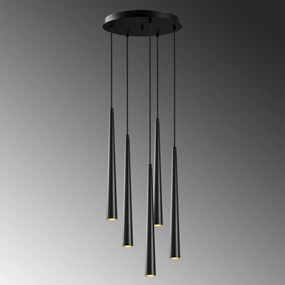 Candeeiro de Teto Ugur – Preto – 43 cm diâmetro, 135 cm altura