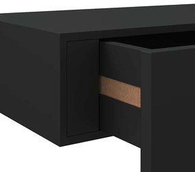 Prateleiras de parede com gavetas 2 pcs MDF 40x23,5x10 cm preto