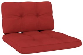 vidaXL Almofadões de paletes 2 pcs tecido vermelho