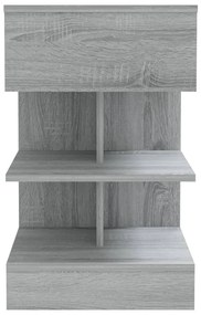 Mesa cabeceira 40x35x65 cm derivados de madeira cinzento sonoma
